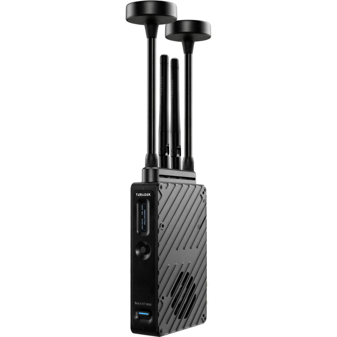 Teradek Bolt 6 XT MAX wireless video transmitter with gold mount, showing rear left view with SDI and HDMI ports. – image 4