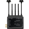 Teradek Bolt 6 XT MAX wireless video receiver with V-mount for 12G-SDI and HDMI connections, rear view of the device
