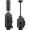 Teradek Ranger MK II 2500 wireless video transmitter and receiver set with V-mount, showing side view and connection ports.