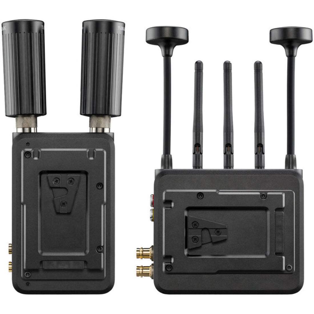 Rear view of Teradek Ranger MK II 2500 wireless video transmitter and receiver set with V-mount, 12G-SDI and HDMI connections. – image 5