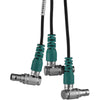 Teradek RT Latitude MDR dual motor cable with 15-inch RA to RA connectors on a black background.