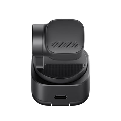 OBSBOT Tiny 3 Lite AI-powered 4K PTZ webcam with spatial audio, top view showcasing sleek design and lens features.