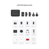 Hollyland LARK M2S Ultimate Combo wireless microphone kit with Space Gray receivers, camera, USB-C, and Lightning RX.