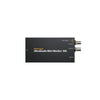 Blackmagic UltraStudio Mini Monitor 12G black box with SDI and HDMI output connectors on the right side, shown on a plain white background.