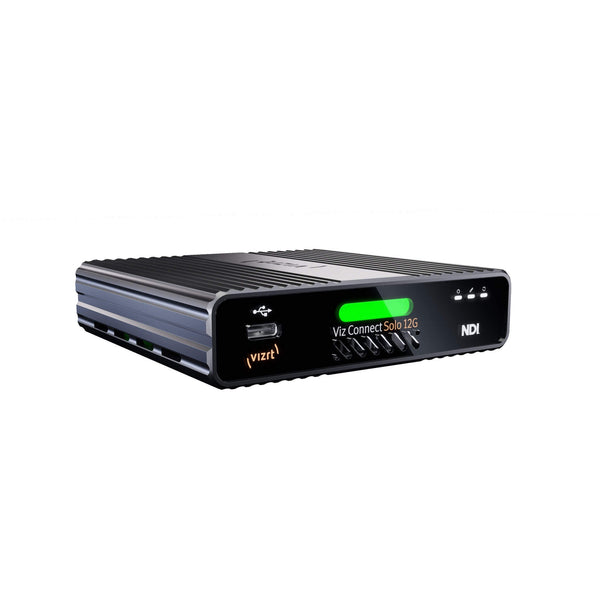 Vizrt Connect Solo 12G SDI to NDI I/O converter showing front and side angles with SDI and NDI ports. – image 1