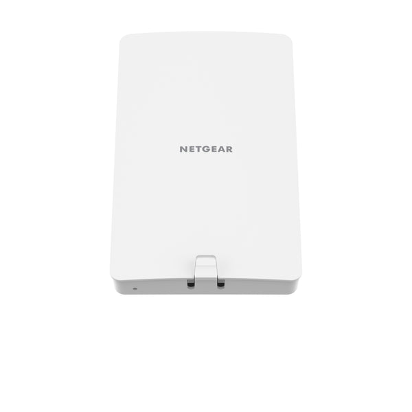 Netgear WAX610Y wireless outdoor access point showing front and top view with antenna and mounting hardware. – image 2