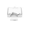 Netgear WBE758 Tri-Band WiFi 7 wireless access point with open rear cover revealing internal components.