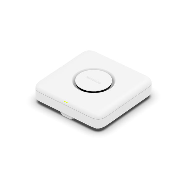 Netgear WBE758 Tri-Band WiFi 7 wireless access point with sleek design, mounted on a wall for enhanced home or office WiFi coverage. – image 15