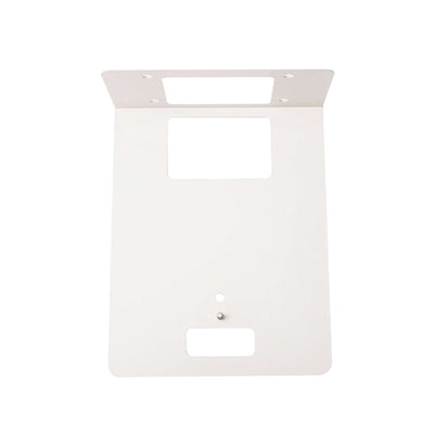 AIDA Imaging PTZ wall mount bracket in white for universal PTZ cameras, shown attached to a wall.