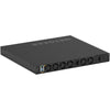 Rear right isometric view of Netgear AV Line M4350-40F4C 40-port 10G SFP+ managed switch showing port panel and connectivity.