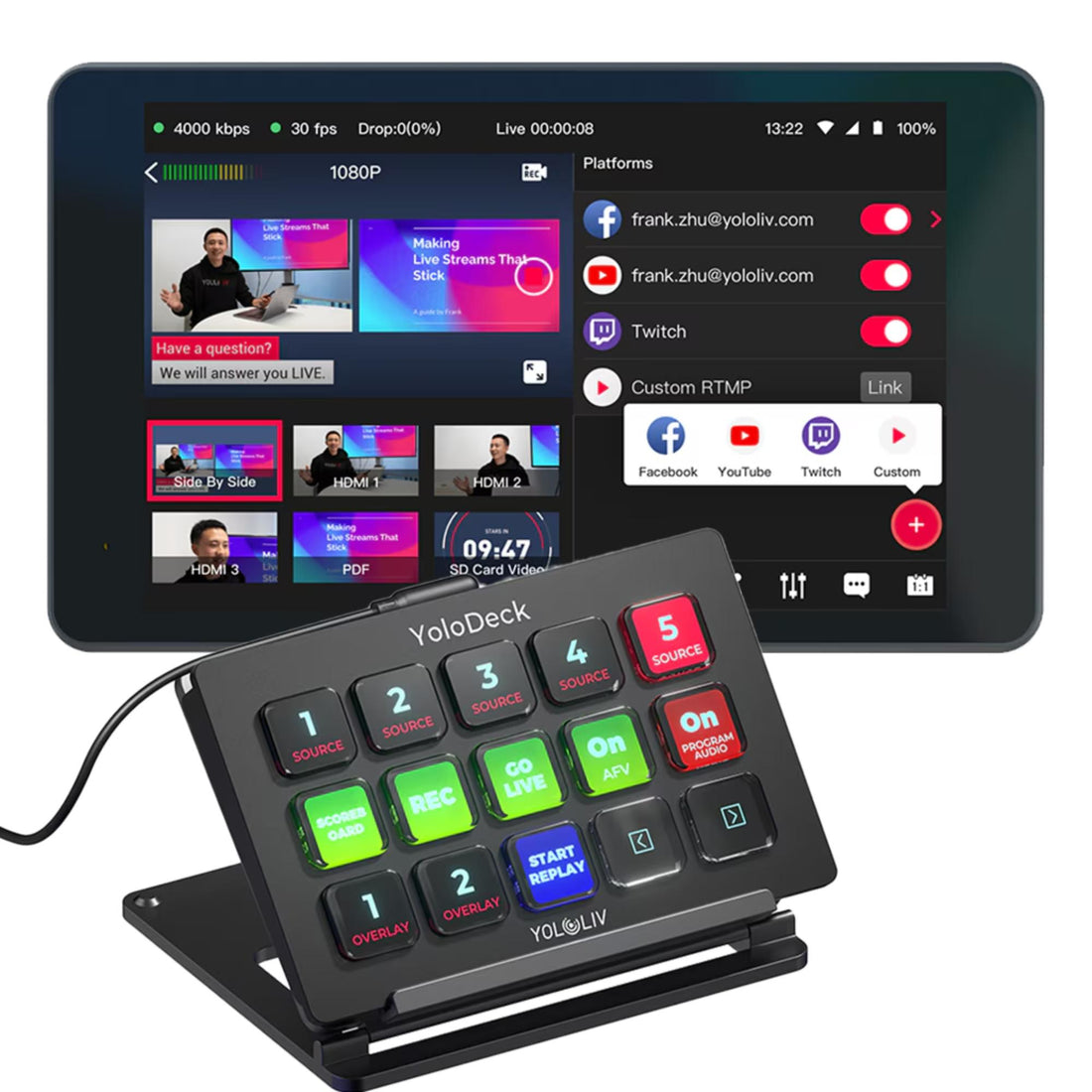 YoloLiv YoloBox Pro and YoloDeck production equipment bundle with portable video streaming devices and control panel. – image 1
