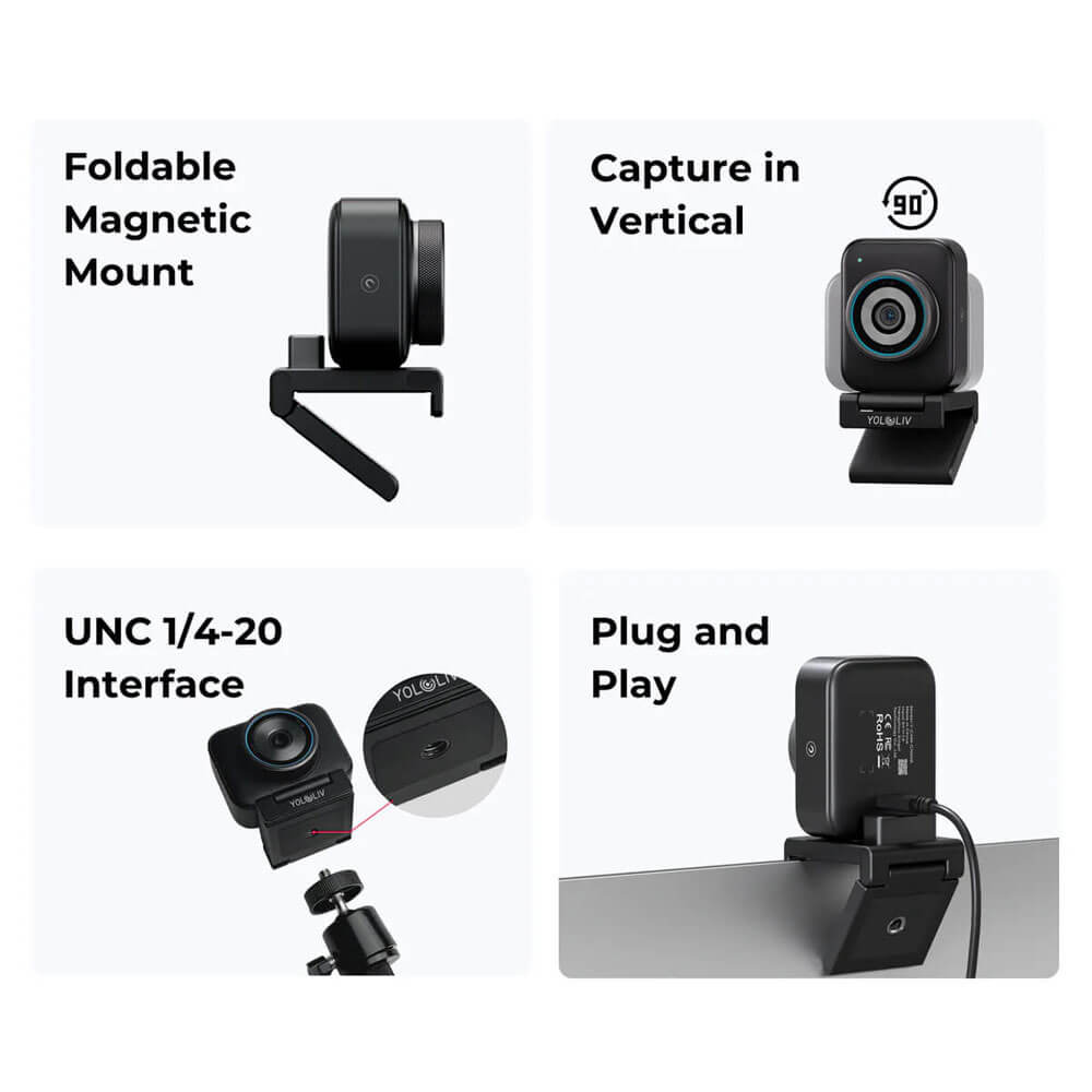 YoloLiv YoloCam S3 AI-powered 4K streaming camera with accessories for high-quality live video broadcasting. – image 6