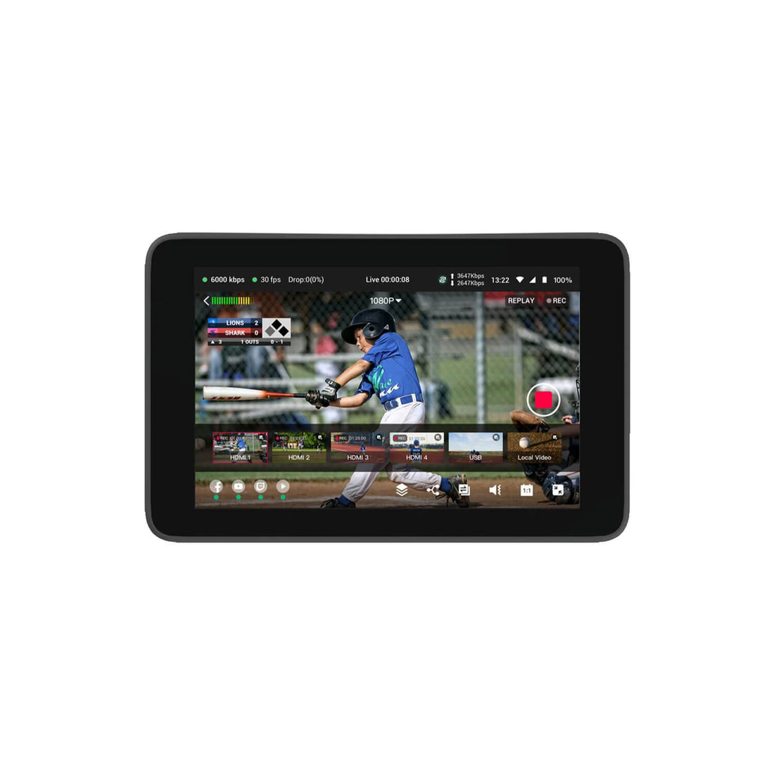 YoloLiv YoloBox Ultra 4K portable live stream studio with video switcher and ISO recording features on a sleek black device. – image 1