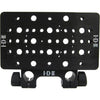 IDX System Technology A-CP(A) cheese plate and 15mm mini clamp for video cameras, shown with mounting hardware and camera attachment points.