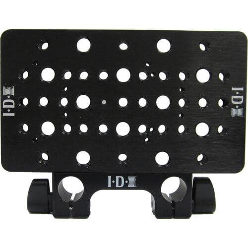 IDX System Technology A-CP(A) cheese plate and 15mm mini clamp for video cameras, shown with mounting hardware and camera attachment points. – image 1