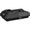 IDX System Technology battery adapter for CW-1 receiver, designed for Sony L-Series batteries, shown from side view.