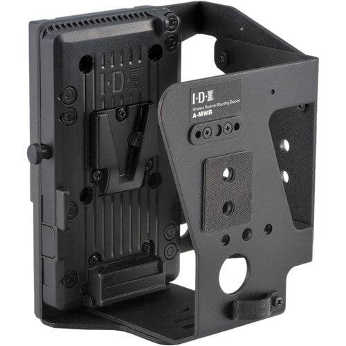 IDX System Technology A-MWR multi-position wireless receiver mounting bracket for video cameras, shown in a detailed view. – image 1