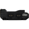 IDX System Technology A-Vmicro2 dual V-mount hot-swap plate for Imicro batteries, shown connected to compatible video camera equipment.