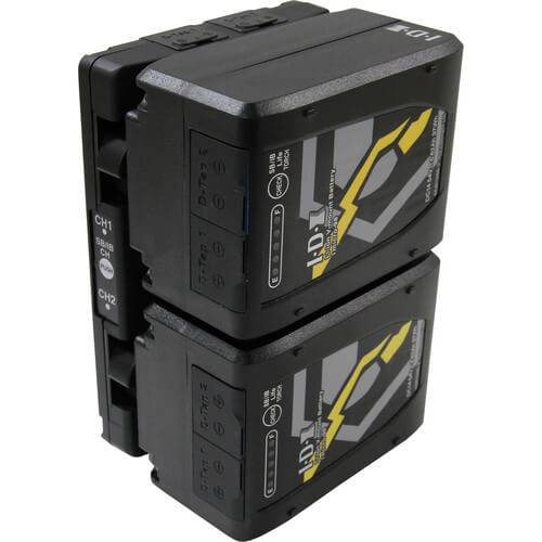 IDX System Technology A-Vmicro2 dual V-mount hot-swap plate attached to Imicro batteries for professional video cameras. – image 6