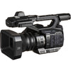 Panasonic AG-UX90 UHD 4K professional camcorder shown from right side, featuring ergonomic design and professional recording controls.