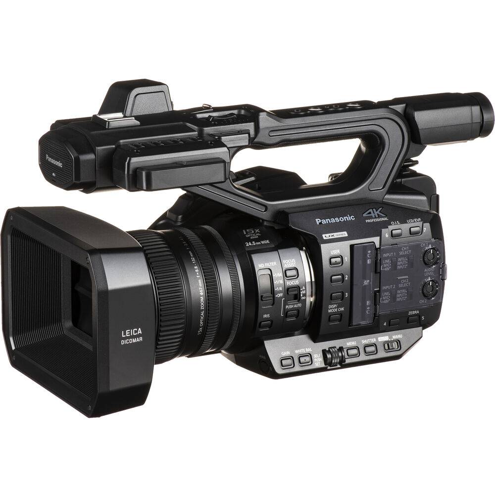 Panasonic AG-UX90 UHD 4K professional camcorder shown from right side, featuring ergonomic design and professional recording controls. – image 1