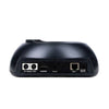AIDA Imaging NDI-X18W Full HD PTZ camera in white, showing rear view with control ports and mounting options.