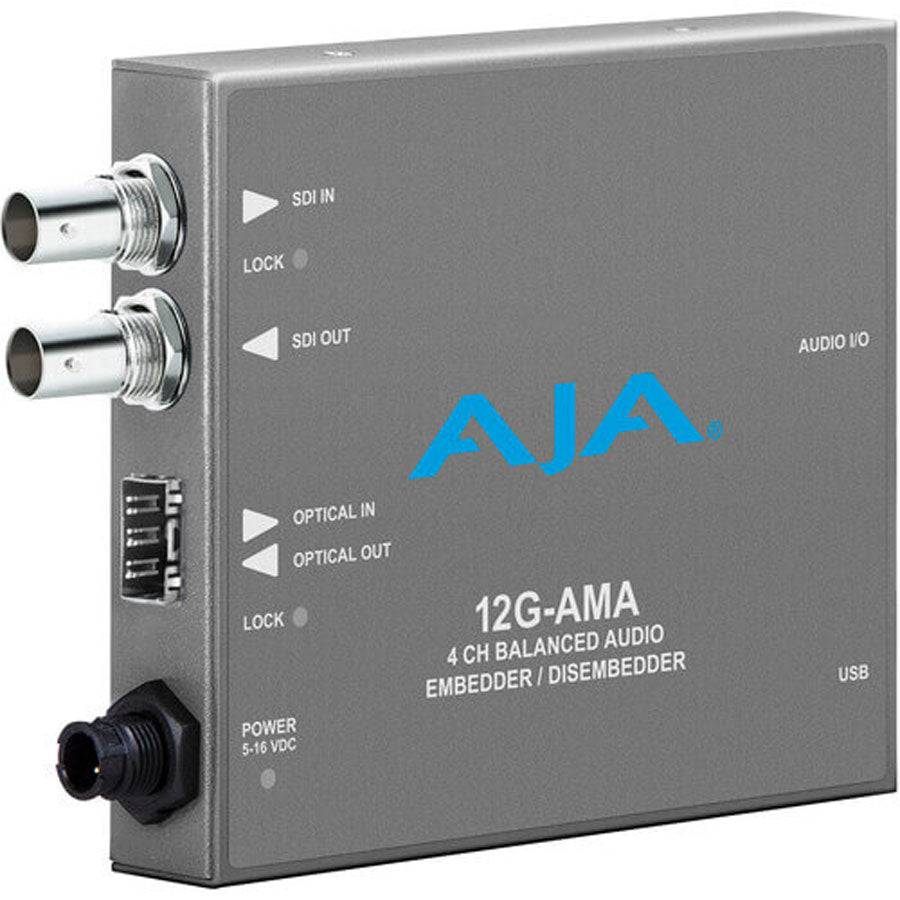 AJA 12G-AMA 4-Channel Balanced Audio Embedder/Disembedder with Fiber Options - Coremicro – image 1