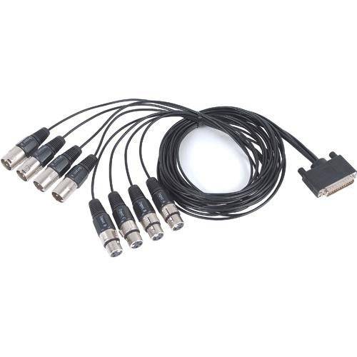 AJA 3G-AM 8-channel AES embedder/disembedder video converter connected to XLR cables, showcasing professional audio/video equipment. – image 1