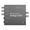 Blackmagic Design Mini Converter Analog to SDI video converter with input and output ports on a compact device.