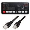 Blackmagic Design ATEM Mini Pro ISO HDMI video switcher with multiple HDMI inputs and control interface for live streaming.