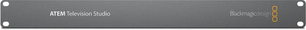 Blackmagic Design ATEM Television Studio video switcher front view showing control panel and input connections. – image 3