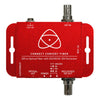 Atomos Connect Convert Fiber SDI to Fiber video converter showing ports and fiber optic cables connection.