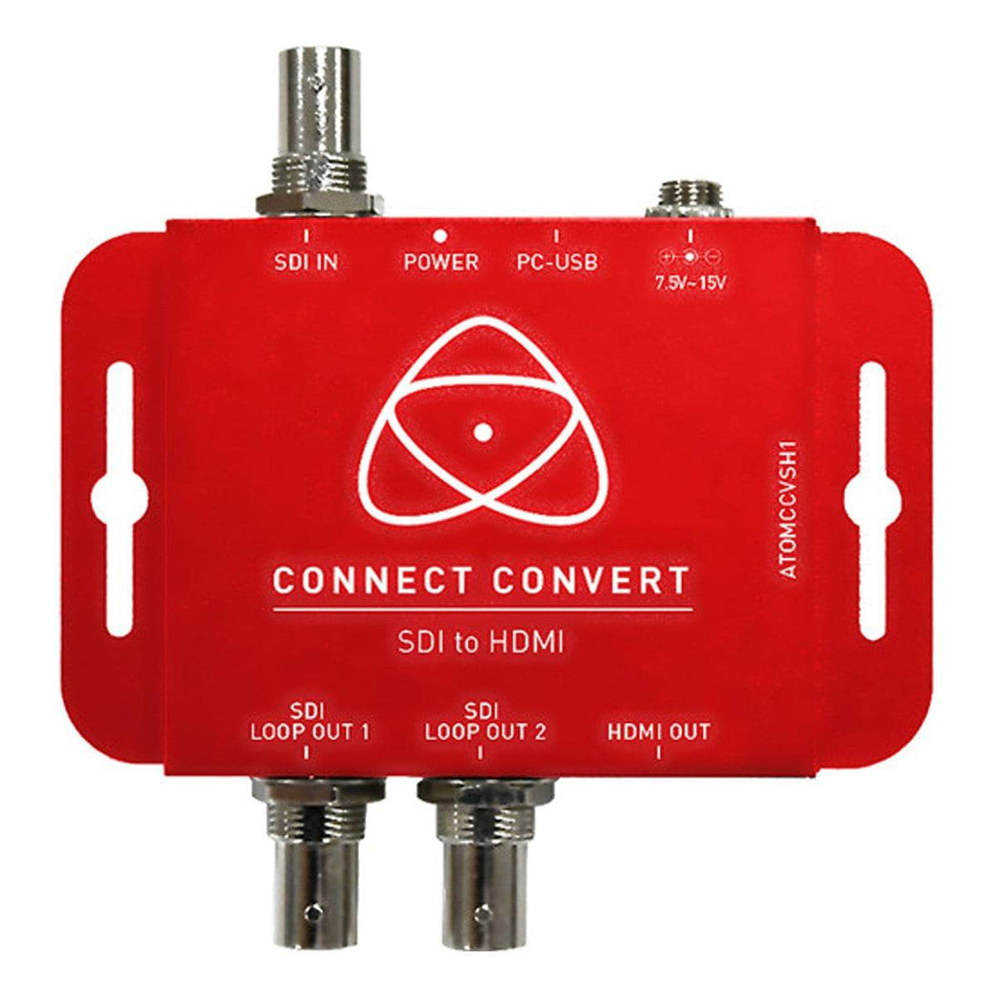 Atomos Connect Convert SDI to HDMI video converter showing ports and device in a professional setup. – image 1