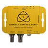 Atomos Connect Convert Scale HDMI to SDI video converter showing HDMI and SDI ports on a compact device.