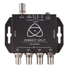 Atomos Connect Split SDI to 4x SDI video converter showing a compact black device with multiple SDI input and output ports.