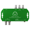 Atomos Connect Scale SDI to SDI video converter with GenLock, showing device with input and output ports on a sleek black unit.