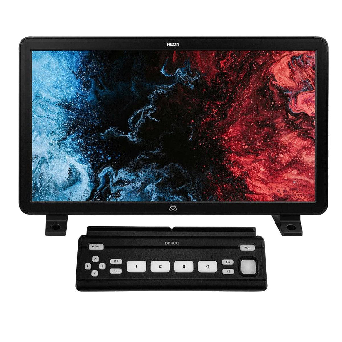 Atomos NEON 24-inch 4K HDR cinema monitor and recorder showing vibrant screen with professional video display features. – image 1
