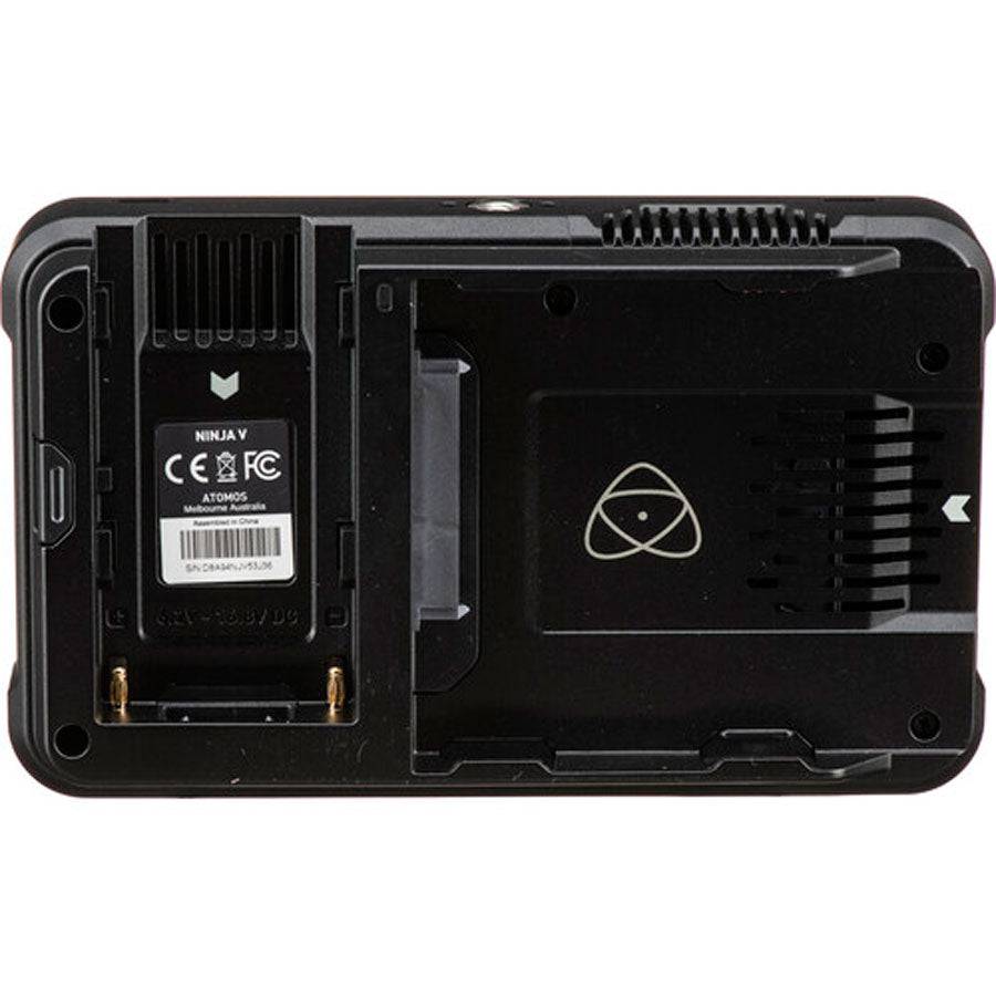 Back view of Atomos Ninja V 5-inch 4K HDMI portable monitor and recorder, showing connection ports and sleek design. – image 2