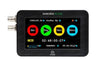 Atomos Samurai Blade 5-inch SuperAtom IPS touchscreen SDI monitor showing live camera feed and control interface.