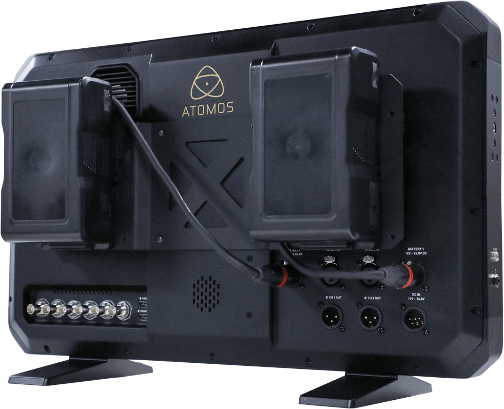 Back view of Atomos Sumo 19-inch HDR monitor recorder and switcher with various ports and controls on the rear panel. – image 2