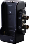 Atomos AtomX SDI Modular Expansion for Ninja V cinema camera, side view showing SDI ports and sleek design.