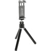 Azden MVT-1 smartphone tripod showing adjustable legs and phone holder for stable mobile photography.