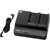 Sony BC-U2A dual-bay battery charger and AC adapter for BP-U90, U60, U60T, and U30 lithium-ion camera batteries.
