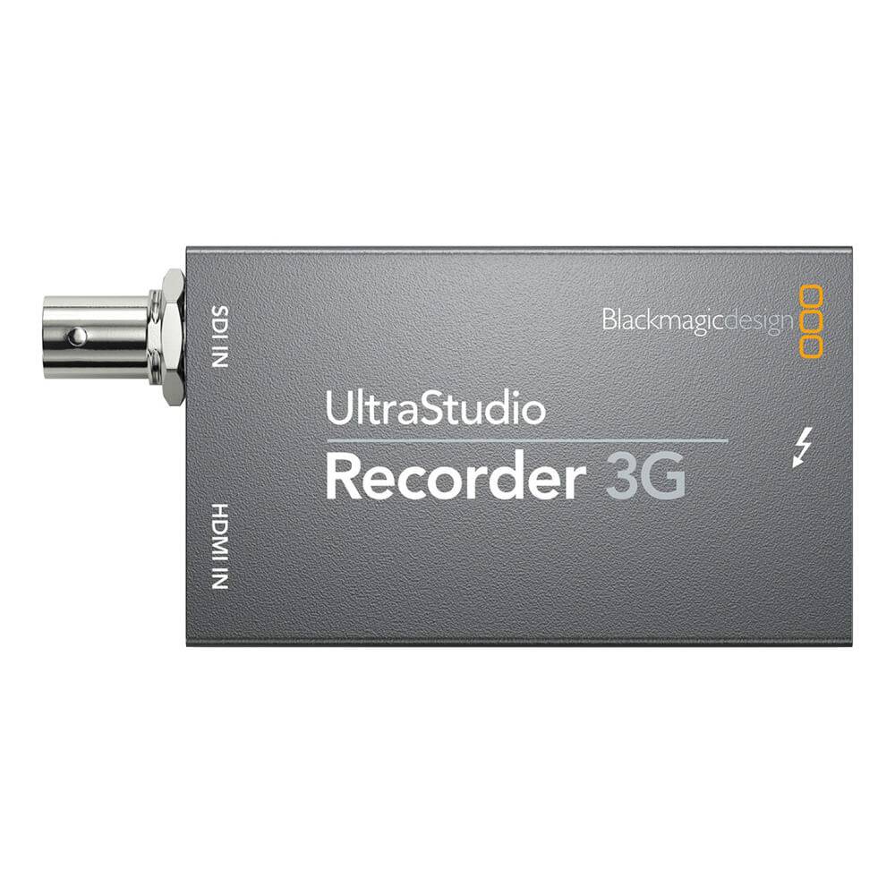 Blackmagic Design UltraStudio Recorder 3G video capture device with front and top view showing ports and design features. – image 3