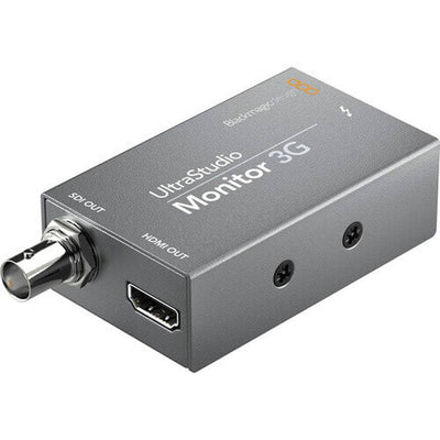 Blackmagic Design UltraStudio Monitor 3G video capture device with ports and controls for professional video playback and monitoring.