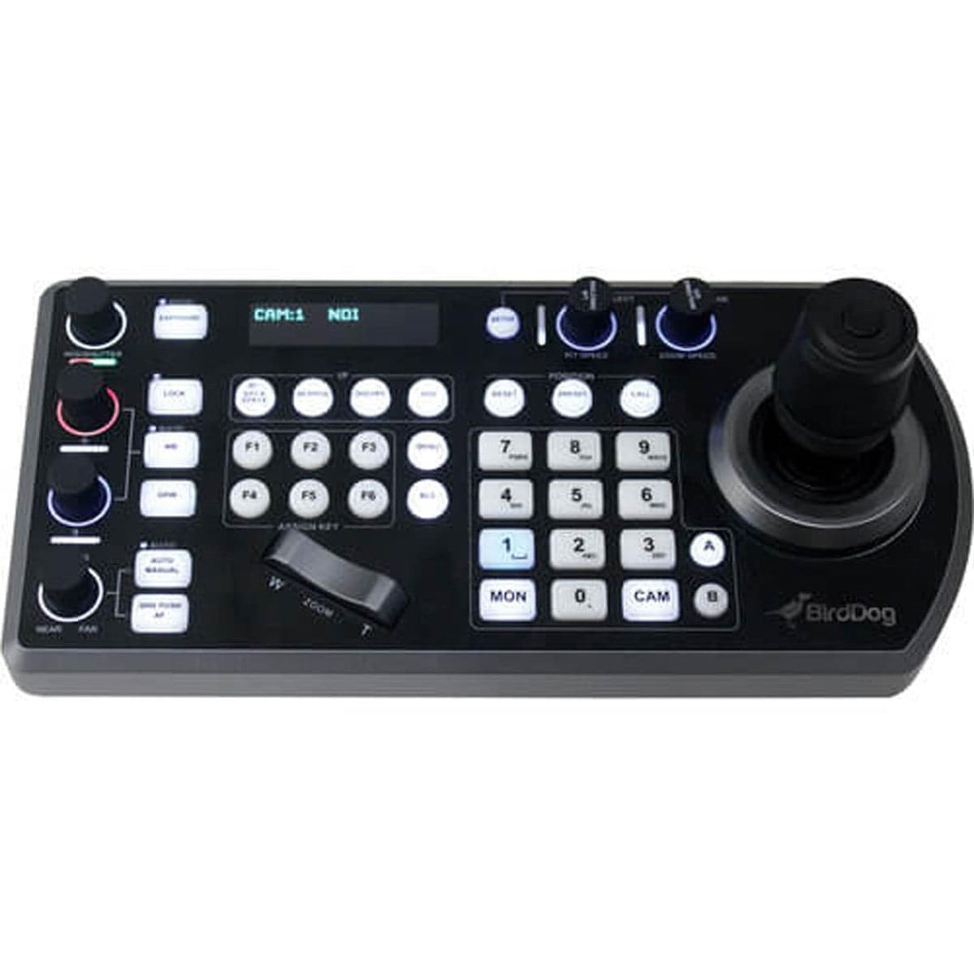 BirdDog 3x P200 NDI PTZ cameras bundle with black controller and PTZ cables, professional live streaming camera system – image 2