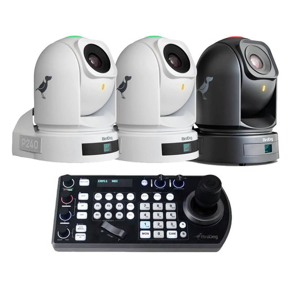 BirdDog P240 40X Full NDI PTZ Camera Bundle (2x White, 1x Black) - Coremicro – image 1