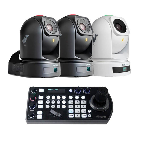 BirdDog P240 40X Full NDI PTZ Camera Bundle (2x Black, 1x White) - Coremicro – image 1