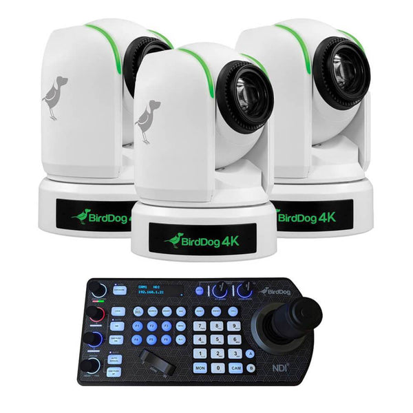 BirdDog P4K 3x 4K NDI PTZ Camera Bundle with PTZ Controller (White) - Coremicro – image 1