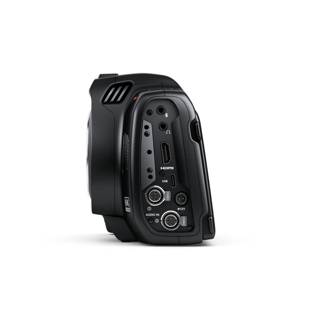 Blackmagic Design Cinema Camera 6K with L-Mount, showing front connections and ports on the Blackmagic Cinema Camera. – image 5